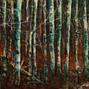 Textured Birch Forest Poster