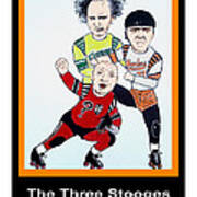 The 3 Stooges Playing Roller Derby Poster