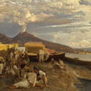 The Bay Of Naples. Vesuvius Beyond Poster