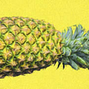 The Digitally Painted Pineapple Sideways Poster
