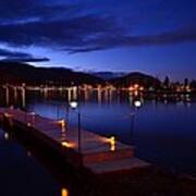 The Dock At Night- Skaha Lake 02-21-2014 Poster