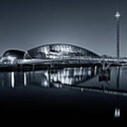 The Glasgow Science Centre In Black And White Poster