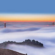 The Golden Gate Bridge In The Fog Poster