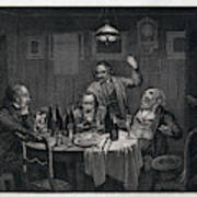 The Guests, 1864, Food And Drink, Table, Bottle, Bottles Poster