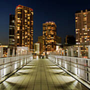 The Night View At Yokohama Portside Poster