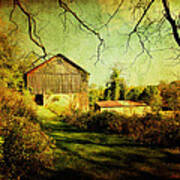 The Old Barn With Texture Poster
