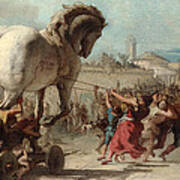 The Procession Of The Trojan Horse Into Troy Poster