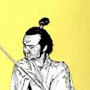 The Samurai On Yellow Poster