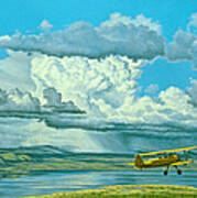 The Sky-stearman Biplane Poster