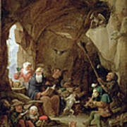 The Temptation Of St. Anthony In A Rocky Cavern Oil On Canvas Poster
