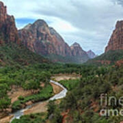 The Virgin River Flowing Through Zion Poster