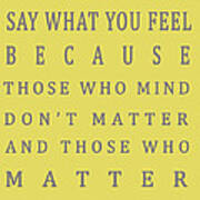 Those Who Matter Don't Mind - Dr Seuss Poster