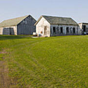 Three Weathered Farm Buildings Poster