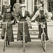 Three Women On Bicycles, Early 1900s Poster