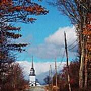 Through The Trees View Of The Norlands Church Steeple Poster