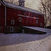 Tinicum Barn In Winter Poster