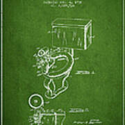 Toilet Bowl Patent From 1936 - Green Poster