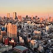 Tokyo Cityscape At Sunset Poster