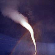 Tornado With Rainbow In Mulvane Kansas Poster