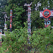 Totem Poles In Stanley Park Poster