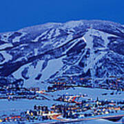 Tourists At A Ski Resort, Mt Werner Poster