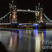 Tower Bridge With Boat Trails Poster