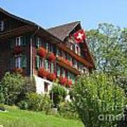 Traditional Wooden Swiss House Poster