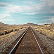 Train Tracks In The Desert Poster