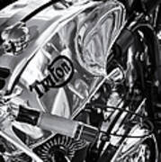 Triton Cafe Racer Motorcycle Monochrome Poster