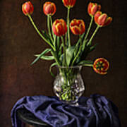 Tulips In A Crystal Vase Poster