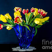Tulips In Blue Poster