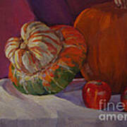 Turban Squash With Fall Friends Poster