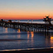 Twilight San Clemente Pier Poster