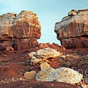 Twin Rocks At Sunrise Capitol Reef National Park Poster