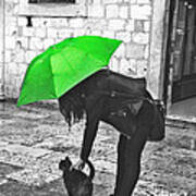 Two Girls Under Umbrella Poster