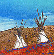 Two Teepees Poster