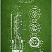 Vacuum Tube Patent From 1928 - Green Poster