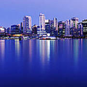 Vancouver Skyline At Night, British Poster