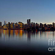 Vancouver Sunset Skyline Poster