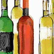 Various Wine Bottles Poster