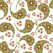 Vector Paisley Seamless Pattern Poster