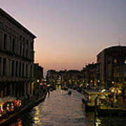 Venice Canal At Dusk Poster