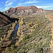 Verde River Along The Verde Canyon Railway With Fall Colors In Arizona Poster