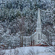Vermont Church In Snow Poster