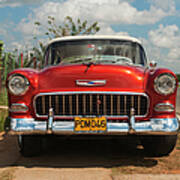 Vintage American Car In Cuba Poster