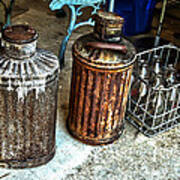 Hdr Vintage Art  Cans And Bottles Poster