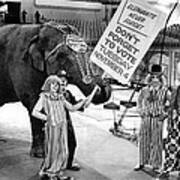 Vintage Circus Clowns And Elephant Poster