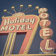 Vintage Motel Sign Holiday Motel Square Poster