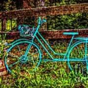 Vintage Summertime Blue Bike Poster