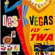 Vintage Twa Las Vegas Travel Poster Poster